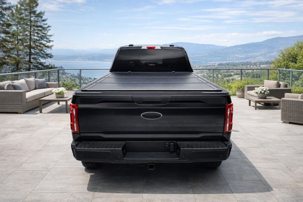 Tailgate-first hard tri-fold tonneau cover operation