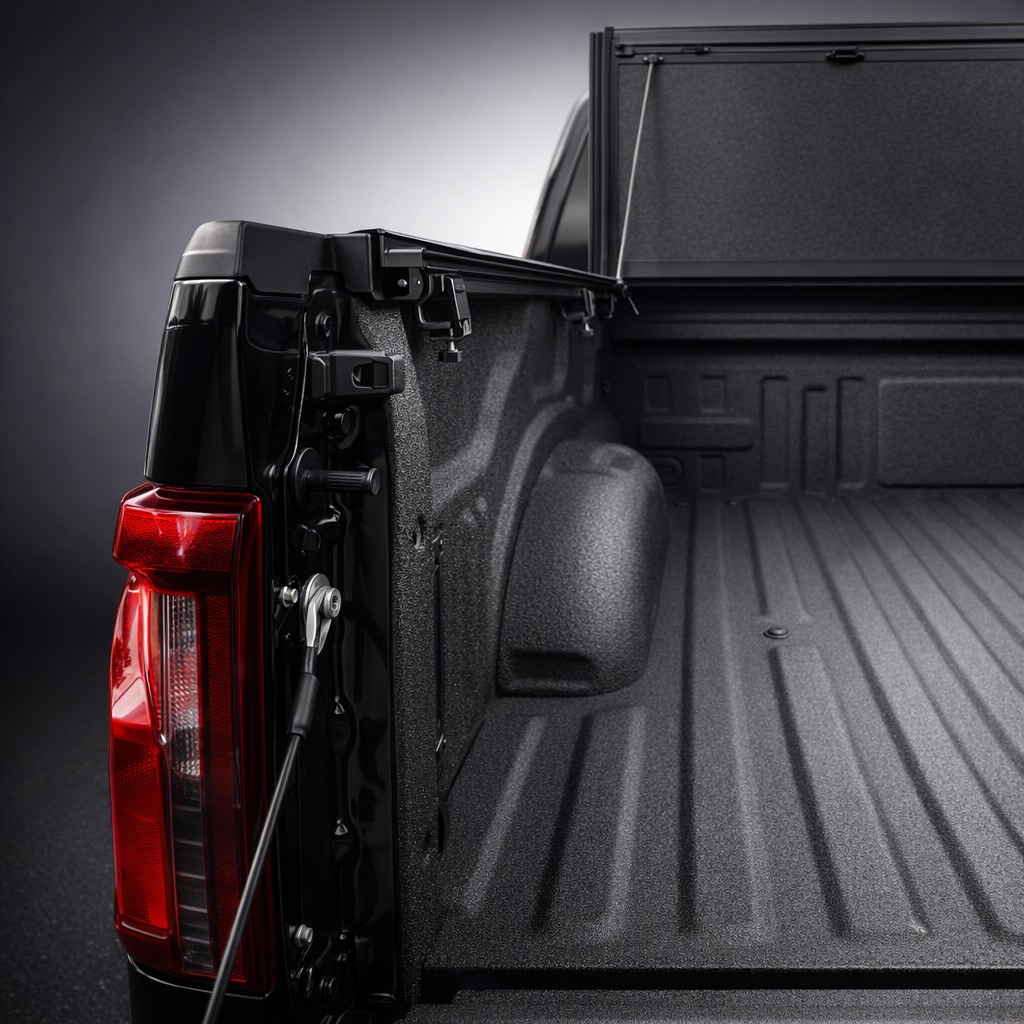 Clamp-on no-drill installation for hard tri-fold tonneau cover